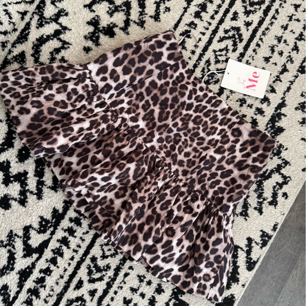 So Me Leopard Print Ruffle Mini Skirt - Brown & Black